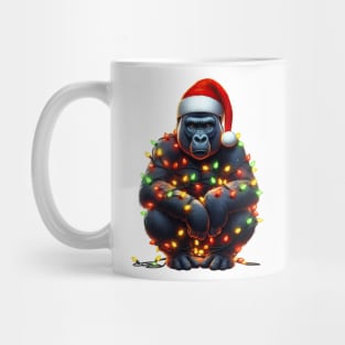 Gorilla Wrapped In Christmas Lights Mug